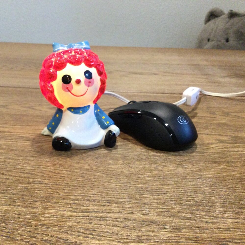 Vintage Raggedy Ann Ceramic Figurine Night Light